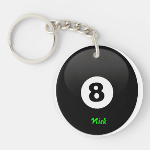 Personalised 8 Ball Billiards Key Chain