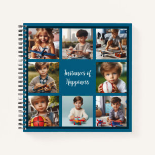 Personalised 8-Photo All-Occasion Notebook on Blue
