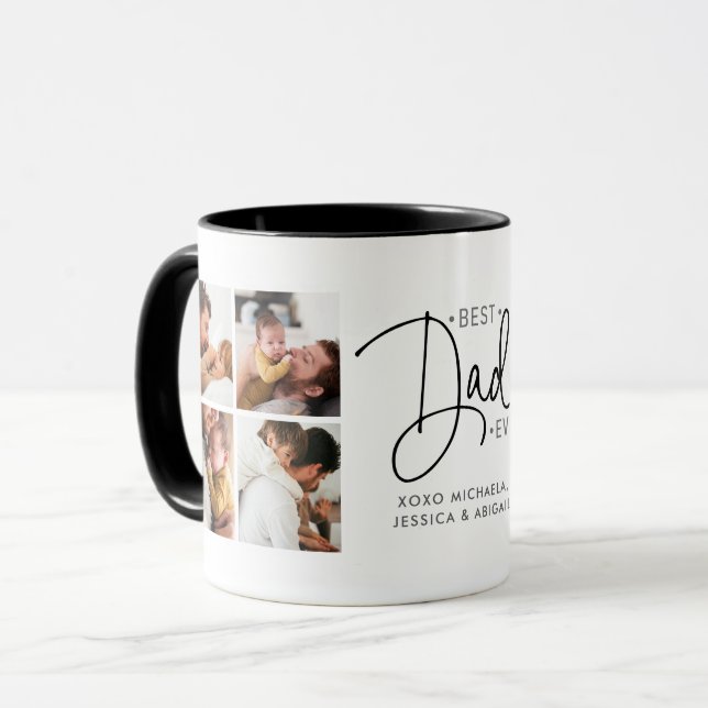 Personalised 8-photo 'Best Dad Ever' Mug (Front Left)