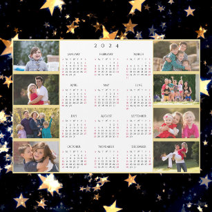 Personalised 8 Photo Collage 2024 Family Calendar