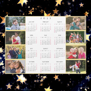 Personalised 8 Photo Collage 2025 Family Calendar