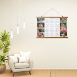 Personalised 8 Photo Collage 2025 Family Calendar Hanging Tapestry<br><div class="desc">Create your own custom, personalised, black and white and faux gold 2025 full year 8 photo collage yearly calendar home room office decor, beautiful stained wood wood-topped wall tapestry. To customise, simply add six of your favourite family / kids / baby / pets / couple / wedding photos. While you...</div>