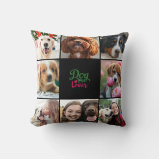Personalised 8 Photo Collage Dog Pet Lover Gift Cushion