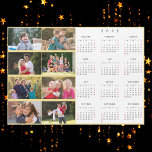 Personalised 8 Photo Collage Family 2025 Calendar<br><div class="desc">Create your own custom, personalised, black and white and faux gold, cool, thin, 2025 full year 8 photo collage new years magnetic calendar card yearly wall calendar magnet, for any magnetic surface at home or office. To customise, simply add eight of your favourite family / kids / baby / pets...</div>