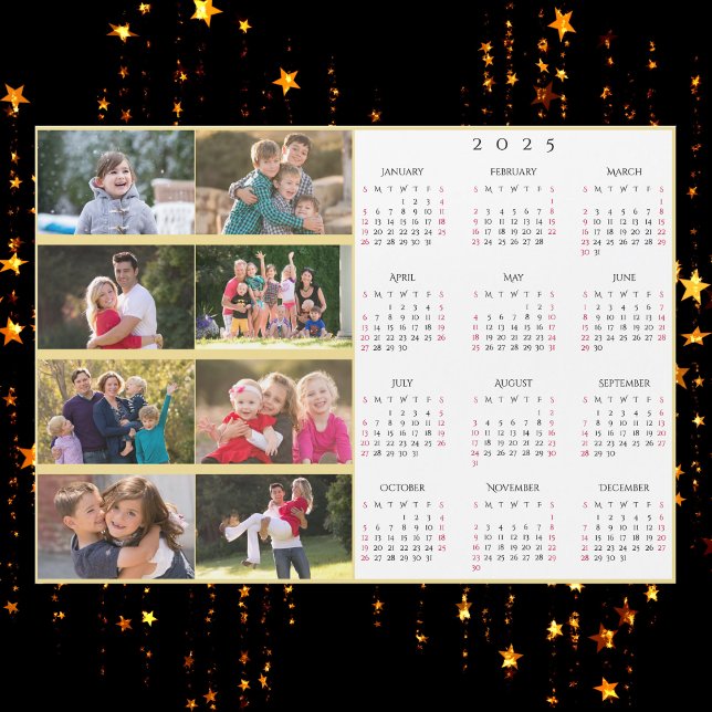Personalised 8 Photo Collage Family 2025 Calendar (Personalized 8 Photo Collage Family 2025 Calendar)