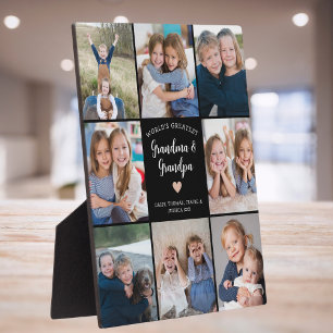 Personalised 8 Photo Collage Grandparents Modern  Plaque