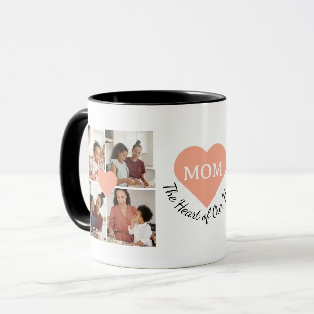 Personalised 8-Photo Collage Heartfelt Mum Message Mug (Front Left)