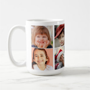 "Personalised 8 Photo Grid Collage White  Coffee Mug