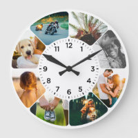 Personalised 8 Rounded Photos Large Clock