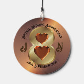 Personalised 8th Bronze Wedding Anniversary  Wind Chime (Front)