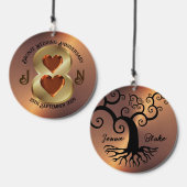 Personalised 8th Bronze Wedding Anniversary  Wind Chime (Front & Back)