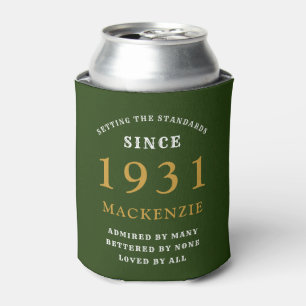 Personalised 90th Birthday 1931 Green Gold Huge Can Cooler