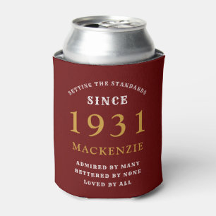 Personalised 90th Birthday 1931 Red Gold Huge Can Cooler