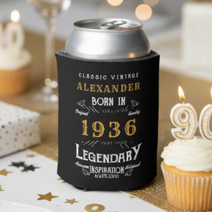 Personalised 90th Birthday 1936 Vintage Legendary Can Cooler