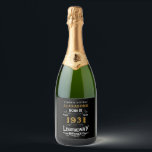 Personalised 90th Birthday Born 1931 Vintage Black Sparkling Wine Label<br><div class="desc">A personalised classic sparkling wine bottle label design for that birthday celebration for somebody born in 1931 and turning 90. Add the name to this vintage retro style black, white and gold design for a custom 90th birthday gift. Easily edit the name and year with the template provided. A wonderful...</div>