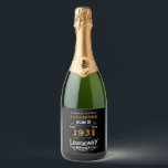 Personalised 90th Birthday Born 1931 Vintage Black Sparkling Wine Label<br><div class="desc">A personalised classic sparkling wine bottle label design for that birthday celebration for somebody born in 1931 and turning 90. Add the name to this vintage retro style black, white and gold design for a custom 90th birthday gift. Easily edit the name and year with the template provided. A wonderful...</div>