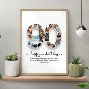 Personalised 90th Birthday Collage Poster