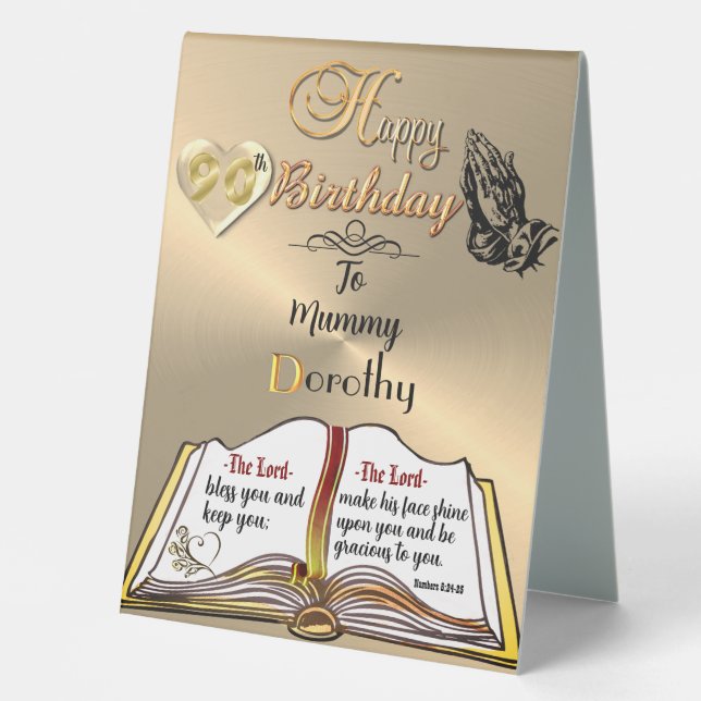 Personalised 90th Birthday Keepsake  (Front)