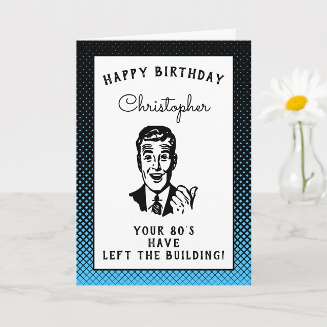 Personalised 90th Birthday Over The Hill Funny Card (Small Plant)