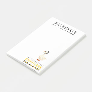 Personalised 911 Dispatcher Goose With Headset Post-it Notes