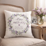 Personalised 95th Birthday Gift Purple Lilac Cushion<br><div class="desc">Here's a great 95th birthday gift idea! It takes only minutes to add the birthday celebrant's name and create a unique keepsake gift. The soft watercolor lilac wreath is perfect for a spring birthday or a woman who just loves lilacs. The calligraphy is elegant and sophisticated and matches the birthday...</div>