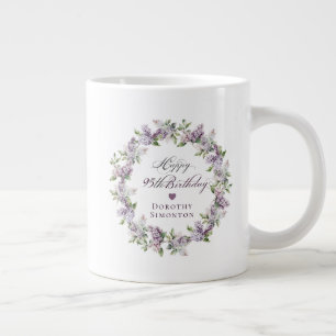 Personalised 95th Birthday Gift Purple Lilac Large Coffee Mug