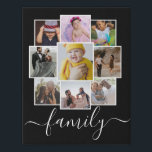 Personalised 9 Photo and Text Photo Collage Family Faux Canvas Print<br><div class="desc">Make a Personalised family nine Photo keepsake wall art  - Faux Wrapped Canvas Print from Ricaso - add your own photos and text - photo collage keepsake gifts</div>