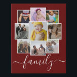 Personalised 9 Photo and Text Photo Collage Family Faux Canvas Print<br><div class="desc">Make a Personalised family nine Photo keepsake wall art  - Faux Wrapped Canvas Print from Ricaso - add your own photos and text - photo collage keepsake gifts</div>