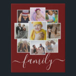 Personalised 9 Photo and Text Photo Collage Family Faux Canvas Print<br><div class="desc">Make a Personalised family nine Photo keepsake wall art  - Faux Wrapped Canvas Print from Ricaso - add your own photos and text - photo collage keepsake gifts</div>