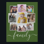 Personalised 9 Photo and Text Photo Collage Family Faux Canvas Print<br><div class="desc">Make a Personalised family nine Photo keepsake wall art  - Faux Wrapped Canvas Print from Ricaso - add your own photos and text - photo collage keepsake gifts</div>