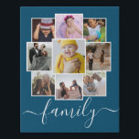 Personalised 9 Photo and Text Photo Collage Family Faux Canvas Print<br><div class="desc">Make a Personalised family nine Photo keepsake wall art  - Faux Wrapped Canvas Print from Ricaso - add your own photos and text - photo collage keepsake gifts</div>