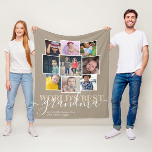 Personalised 9 Photo and Text Photo Collage Fleece Blanket