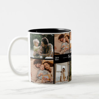 Personalised 9-Photo Best Daddy Ever Father's Day Two-Tone Coffee Mug