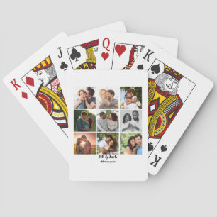 Personalised 9 Photo Collage Template for Couples Playing Cards
