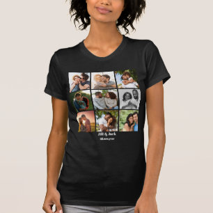 Personalised 9 Photo Collage Template for Couples T-Shirt