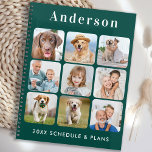 Personalised 9 Photo Collage Trendy Emerald Green Planner<br><div class="desc">Custom photo collage calendar planner. Our fun photo planner has 9 photos to personalise and name. Design is on front and back. Customise with family photos, favourite kids pictures, pet photos, and all your dog photos! COPYRIGHT © 2020 Judy Burrows, Black Dog Art - All Rights Reserved. Personalised 9 Photo...</div>