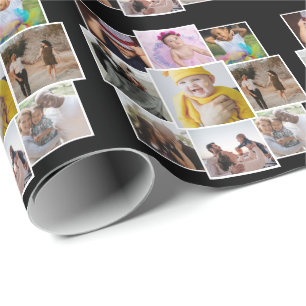 Personalised 9 Photo Collage Wrapping Paper