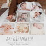 Personalised 9-photo grandparent's blanket<br><div class="desc">Personalise this modern, elegant blanket with 9 photos of the grandchildren and their names to create a beautiful gift that grandmas and grandpas will treasure. All text is easy to edit. Tip: Try to use photos with similar colours to make this design really pop. If you need any help customising...</div>
