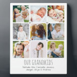Personalised 9-photo grandparents' plaque<br><div class="desc">Personalise this plaque on an easel stand with 9 photos of the grandchildren and any text you like. All text is easy to customise. Makes a great gift for Christmas or birthdays. Tip: Try to use photos with similar colours to make this design really pop. Want this design in different...</div>