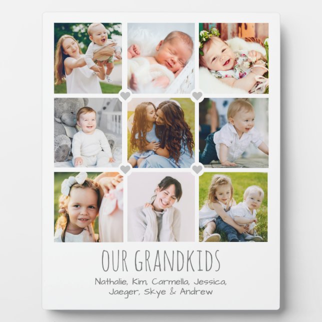 Personalised 9-photo grandparents' plaque (Front)