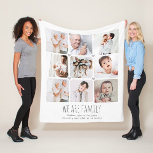 Personalised 9-photo "we are family" blanket