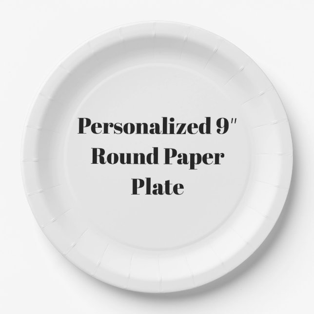 Personalised 9″ Round Paper Plate (Front)