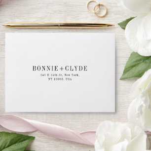 Personalised A7 Wedding RSVP Envelope with Address
