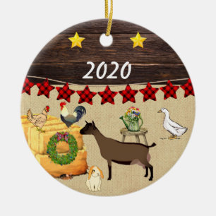 Personalised - A Country Christmas Oberhasli Goat Ceramic Ornament