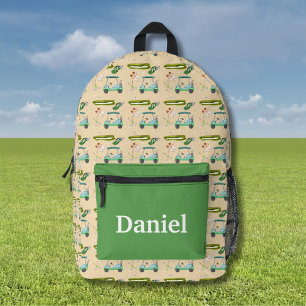 Personalised A Day Of Golfing Pattern  Printed Backpack
