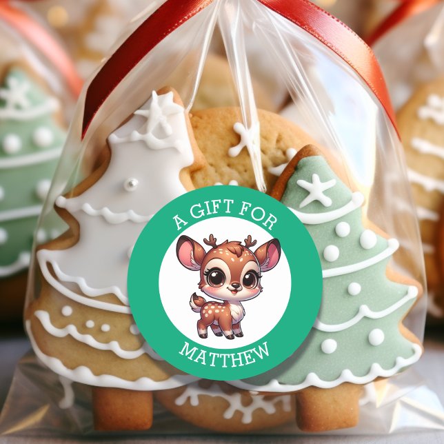 Personalised A Gift For Christmas  Classic Round Sticker (Creator Uploaded)