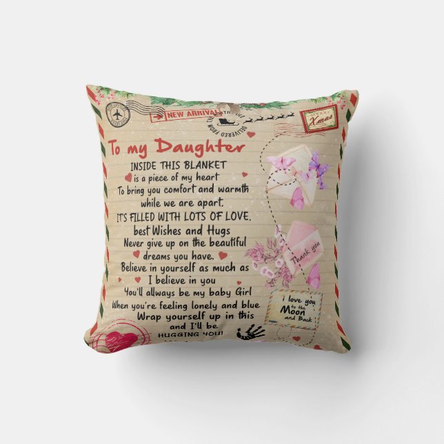 Personalised A Letter To My Daughter Cushion (Front)