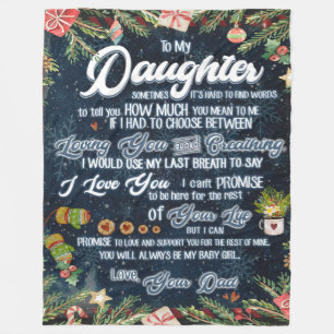 Personalised A Letter To My Daughter From Dad, Fleece Blanket
