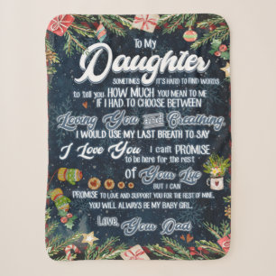 Personalised A Letter To My Daughter From Dad, Sherpa Blanket
