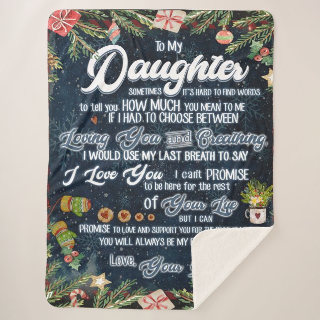 Personalised A Letter To My Daughter From Dad, Sherpa Blanket (Front)